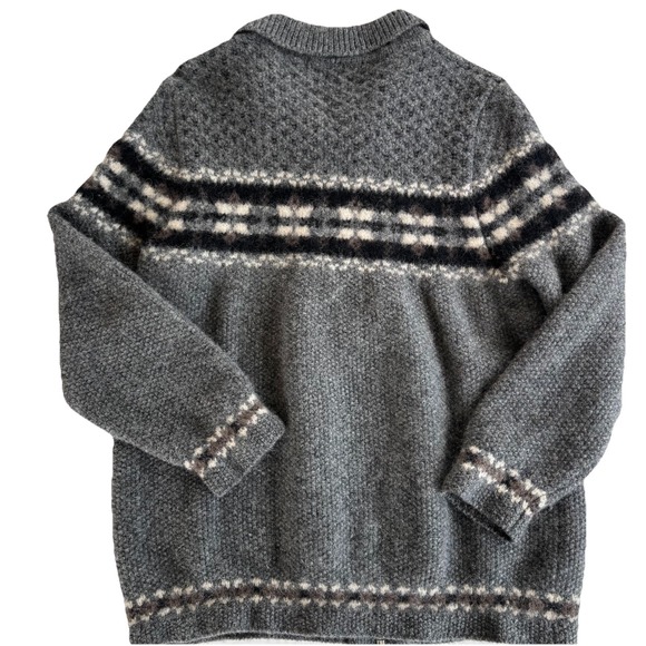 Vintage Maurices Shetland Wool Zip Up Sweater Women's L Gray with Collar Outdoor - Picture 6 of 7